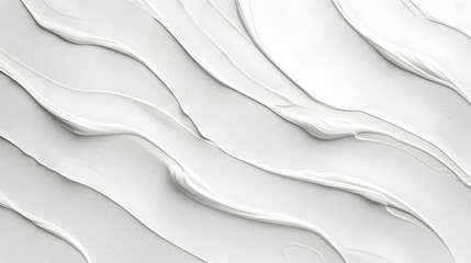 white strokes create subtle waves on a pristine white canvas background. Generative AI.