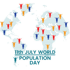 world population day with earth and population symbol