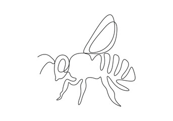 Honey bee continuous single line drawing vector illustration. Premium vector 