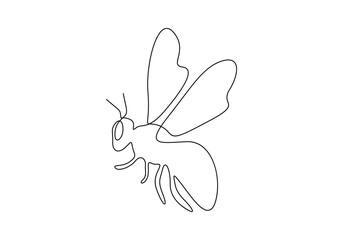 Honey bee continuous single line drawing vector illustration. Premium vector 