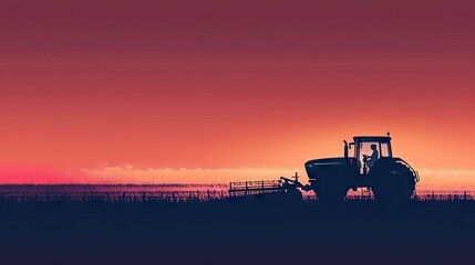 Fototapeta premium Solitary Tractor Roaming the Barren Desert