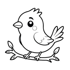 Adorable Bird doodle illustration for kids books.eps