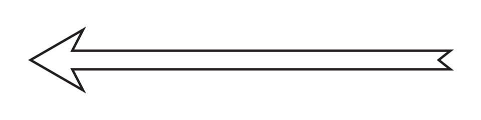 Long arrow icon.  black horizontal single arrow. left black long arrow . Vector illustration.