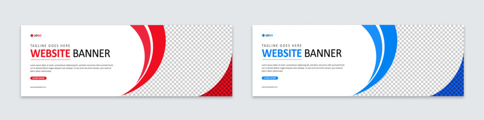 Obraz premium Horizontal web banner design template. Corporate business banner design, Editable advertising banner template for digital marketing