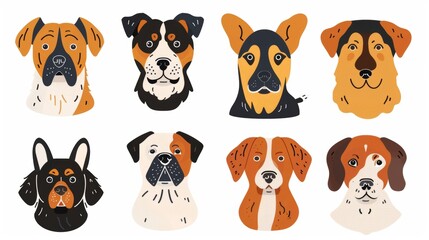 Naklejka premium Vector illustration collection of cute dog