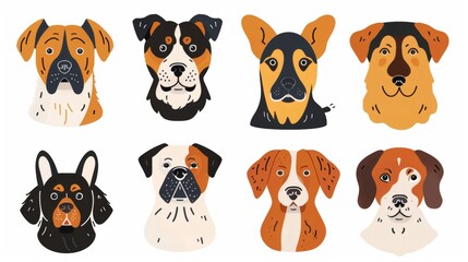 Vector illustration collection of cute dog