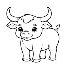 Adorable bull for children page.eps