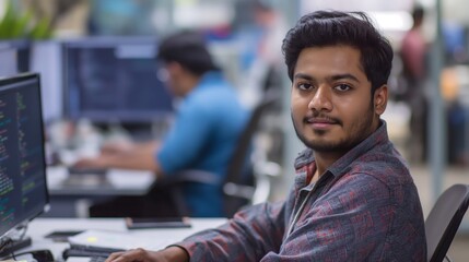 Bangladeshi Male Software Developer at Work