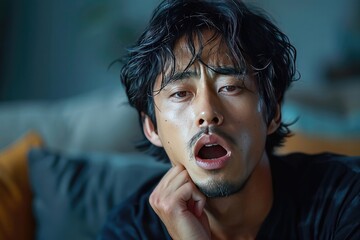 Japanese man with sleep problems and insomnia
