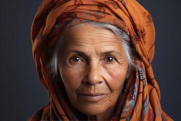 portrait of a latin grandmother staring at the camera