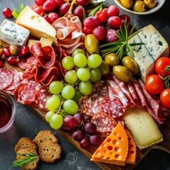 A cheese and charcuterie board