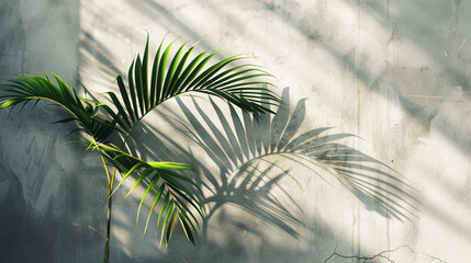 Modern Minimal Tropical Palm Shadow Play - Summer Backdrop