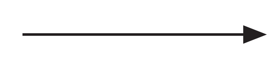 Long arrow icon.  black horizontal single arrow. right  black long arrow . Vector illustration.