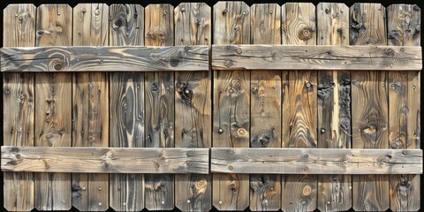 Detailed view of a wooden fence against a dark backdrop