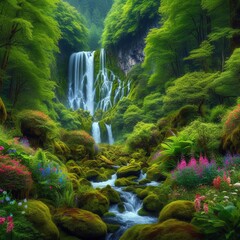 Fototapeta premium waterfall in the forest