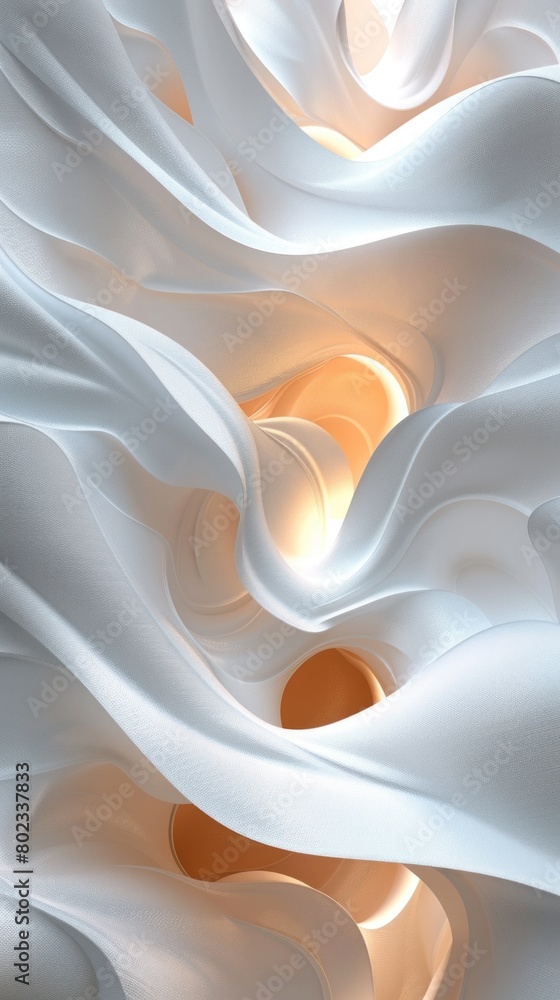 Poster geometric volumetric background with wavy elements, demonstrating the elasticity and fluidity of mat