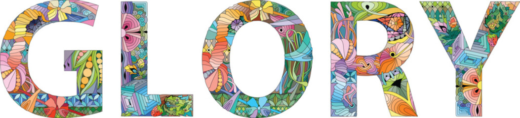 GLORY hand drawn modern design vector illustration.