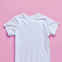 lain White T-Shirt on Pink Background