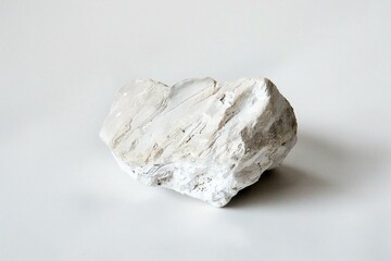 White rock isolated on white background,  Natural stone in the form of heart