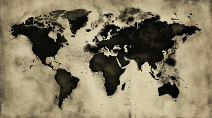 World map made in grunge style