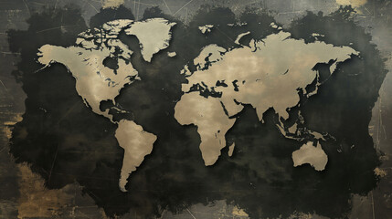 World map made in grunge style