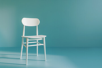 white, chair, blue, background, seat, backdrop, canvas, hue, contrast, featuring, placed, surface, highlighting, colored, showcase, set, against, decoration, interior, design, furniture, arrangement, 