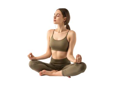 Yoga sports adult woman isolated transparent background