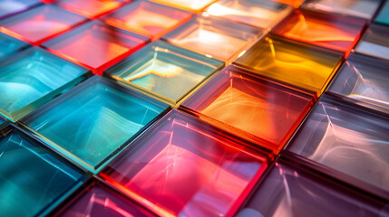 close up of colorful glass objects