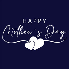 Happy Mothers day banner with golden calligraphy. Elegant quote for poster or greeting card, with Mother's Day lettering and pink flower on white