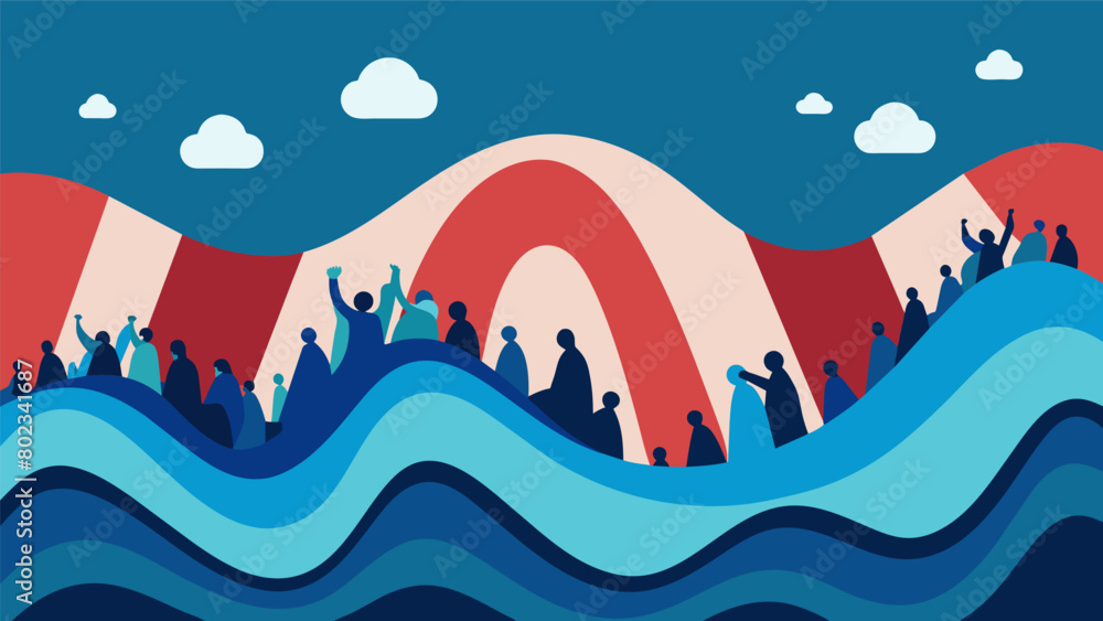 Poster the intensity and frequency of the waves in the pool increase with the rise of protests and demonstr
