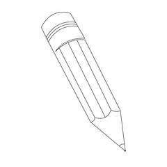 Continuous single one line drawing wooden pencil for writing on paper illustration art vector design