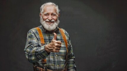 A Joyful Senior Man Gesturing