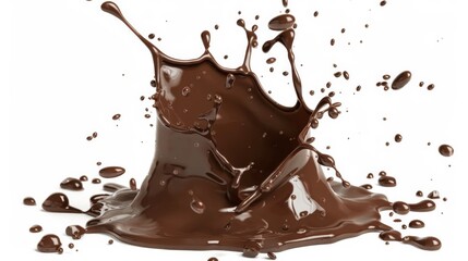 Fototapeta premium Dynamic Chocolate Splash on White Background
