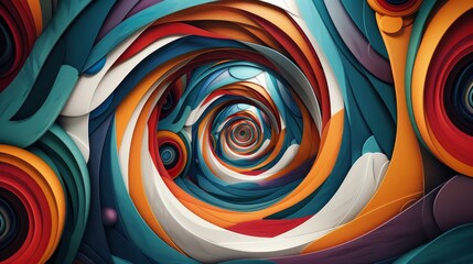 A colorful spiral with a white center. The spiral is made up of different colored circles, each with a different color. The colors are bright and vibrant, creating a sense of energy and movement