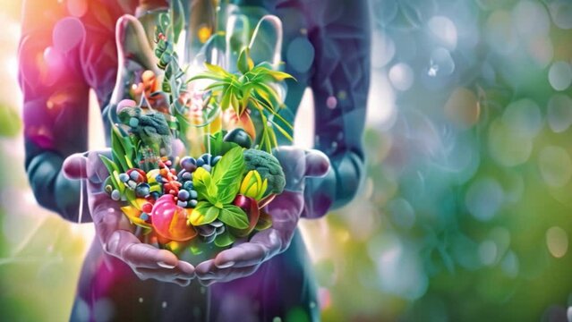 A holistic approach to health emphasizes the importance of treating the body with colorful fruits and vegetables. food integration exercise and daily medicine to promote health