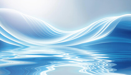 Background of blue and white neon, wavy in smooth water surface with pale.	