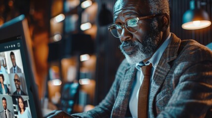 Fototapeta premium Senior Executive at His Computer