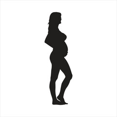 silhouette of a pregnant woman vector