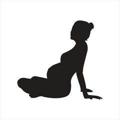 silhouette of a pregnant woman vector