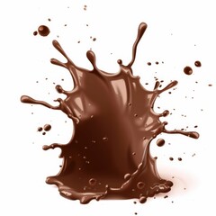 Dynamic Chocolate Splash on White Background