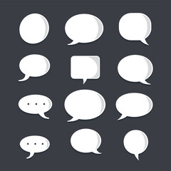 Set of white speech bubbles vector illustration