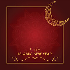 islamic new year post design with mandala and product space vector file