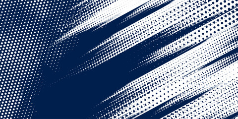 Dots halftone white and blue color pattern gradient grunge texture background. Dots pop art comics sport style vector illustration. grunge dot halftone