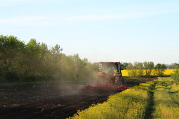 Fototapeta premium A tractor on a farm