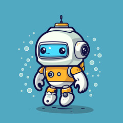 Obraz premium Robot diving