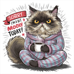 Sorry i'm a bit moody today. T-shirt design cat illustrations 