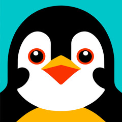 a face penguin, vector illustration flat 2