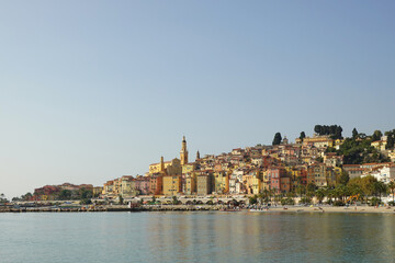 The harbour of Menton, the French Riviera - obrazy, fototapety, plakaty