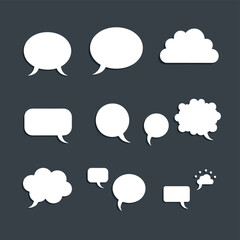 Set of white speech bubbles vector illustration