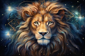 A majestic lion with a golden mane